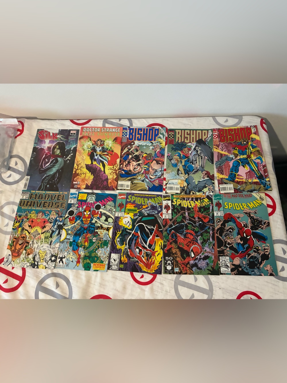 Lot of 10 Marvel Comics – Spider-Man McFarlane, Bishop Set, Silk, Doctor Strange